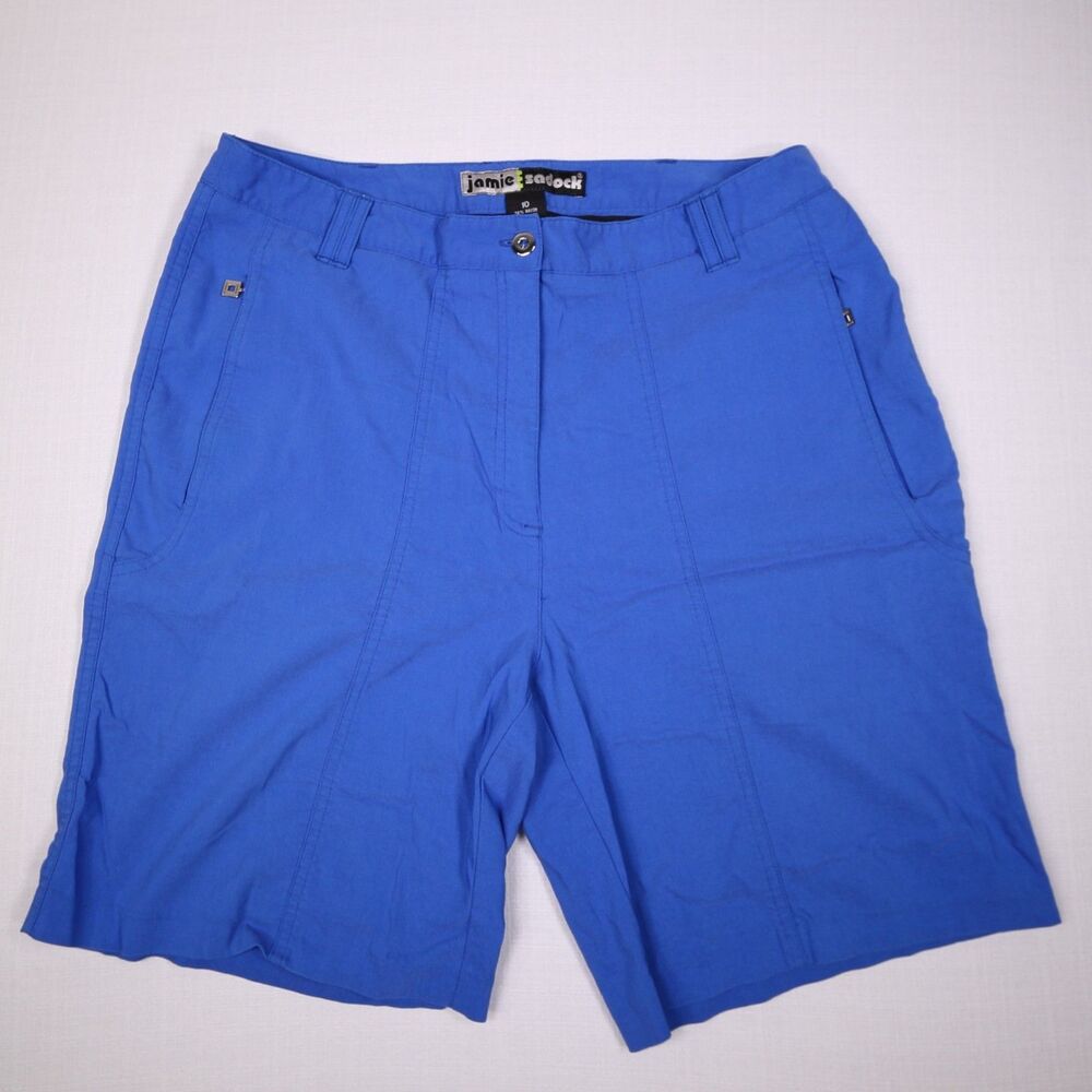 jamie sadock Blue Bermuda Performance Golf Shorts Women's Size 10 Zipper Pockets